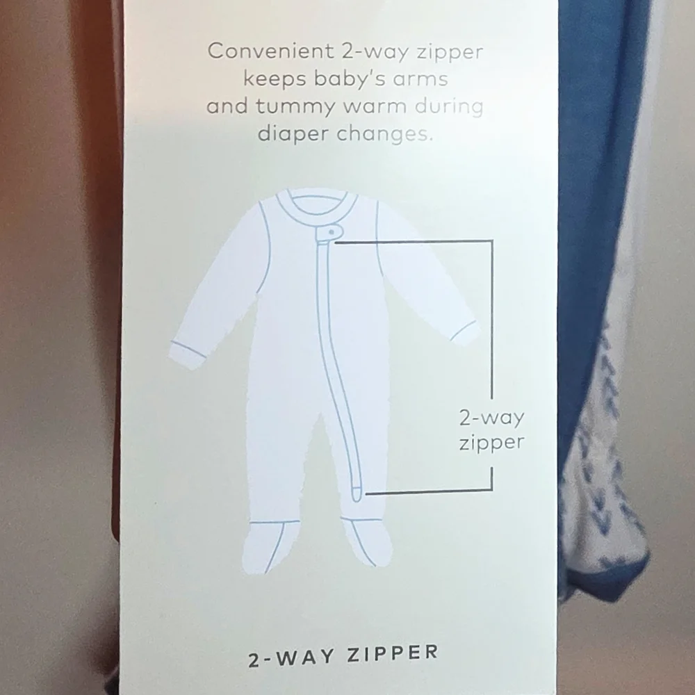 cloud island - Blue and White Baby Footie Sleepers - 2 Pack